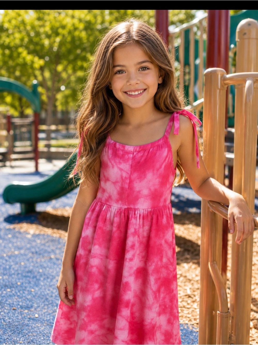 Derek Heart Pink and White Tie Dye Dress Medium